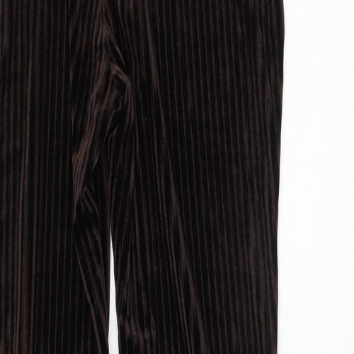 SheIn Womens Brown Striped Polyester Trousers  Size 8 L30 in Regular  - Flare