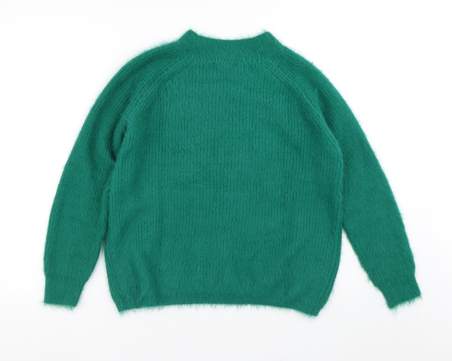 Primark Mens Green Crew Neck Striped Nylon Pullover Jumper Size L   - Fluffy