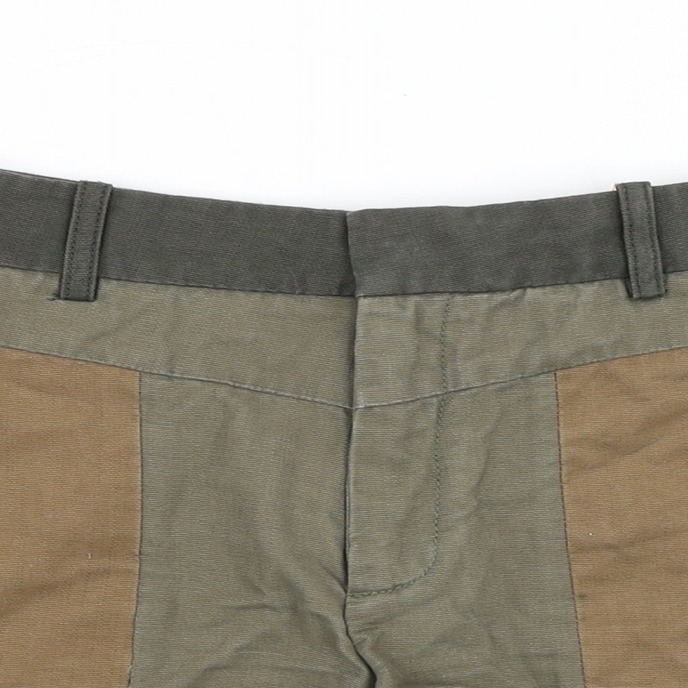 Zara Womens Brown  Cotton Cargo Shorts Size M L3 in Regular