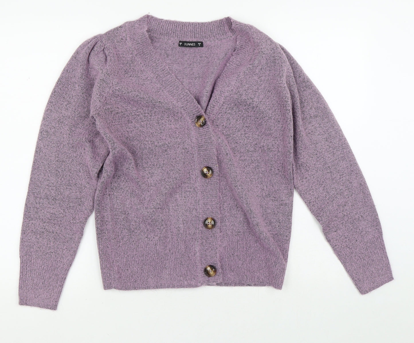 Dunnes Stores Womens Pink V-Neck Geometric Acrylic Cardigan Jumper Size S