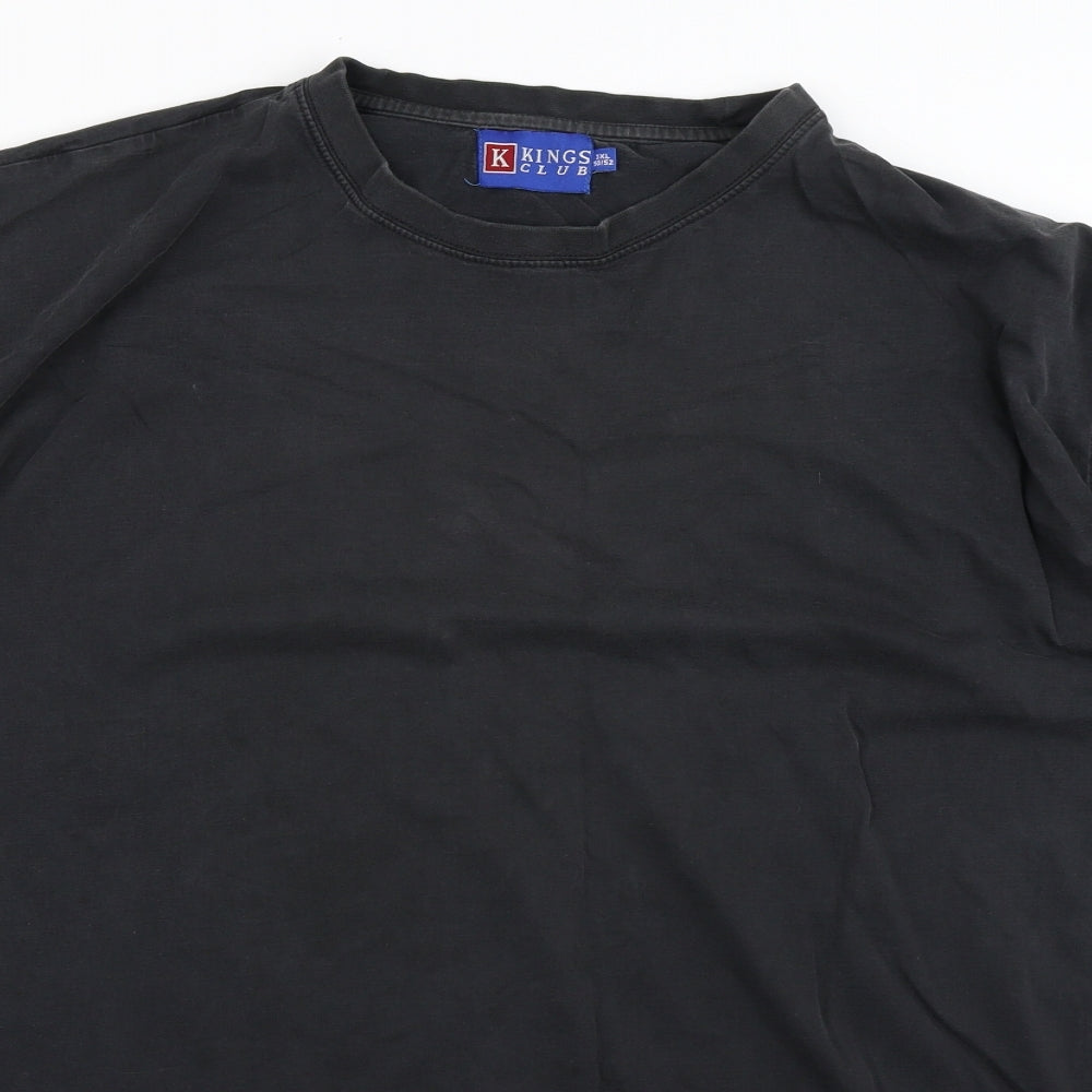 Kings Club Mens Black  Cotton  T-Shirt Size 3XL Crew Neck