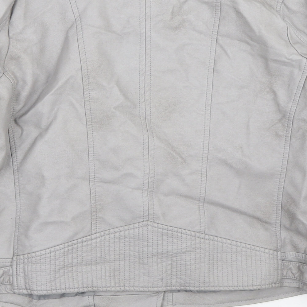 TU Womens Grey   Biker Jacket Size 14