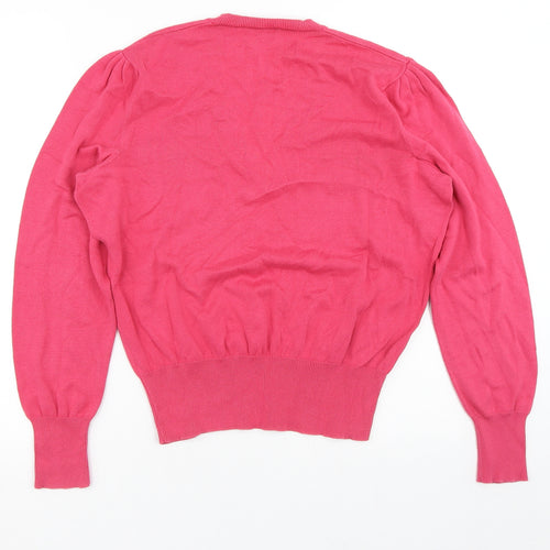 Austen Reed Womens Pink V-Neck  Cotton Pullover Jumper Size XL