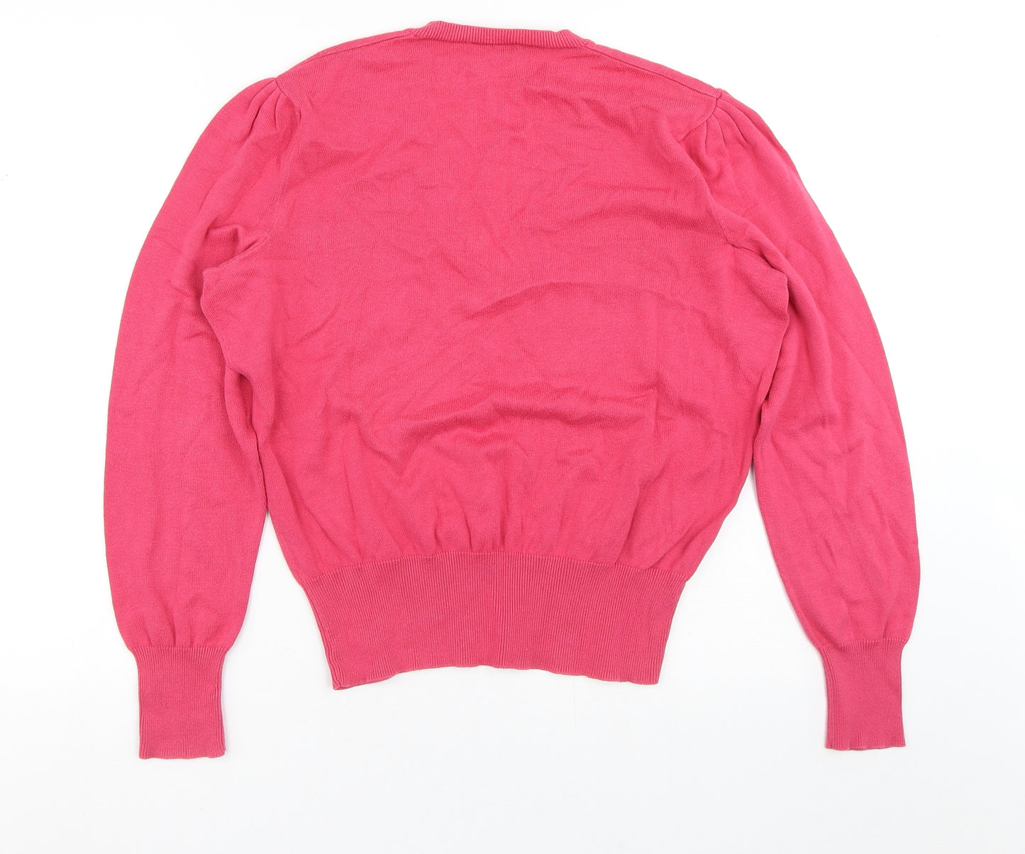 Austen Reed Womens Pink V-Neck  Cotton Pullover Jumper Size XL