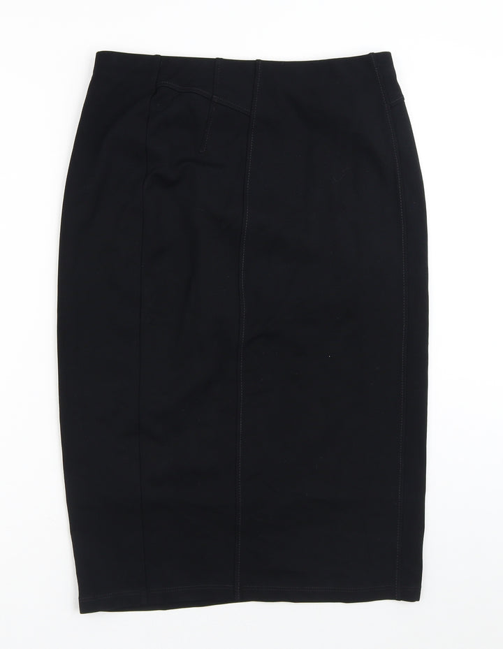 Preworn Womens Black  Polyester Straight & Pencil Skirt Size 30 in