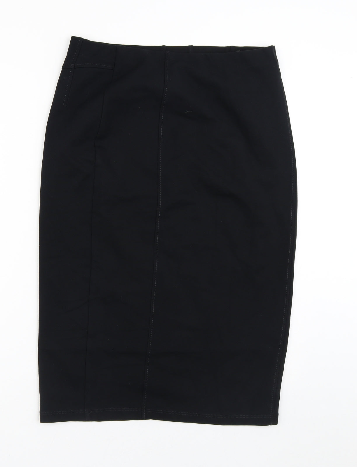 Preworn Womens Black  Polyester Straight & Pencil Skirt Size 30 in