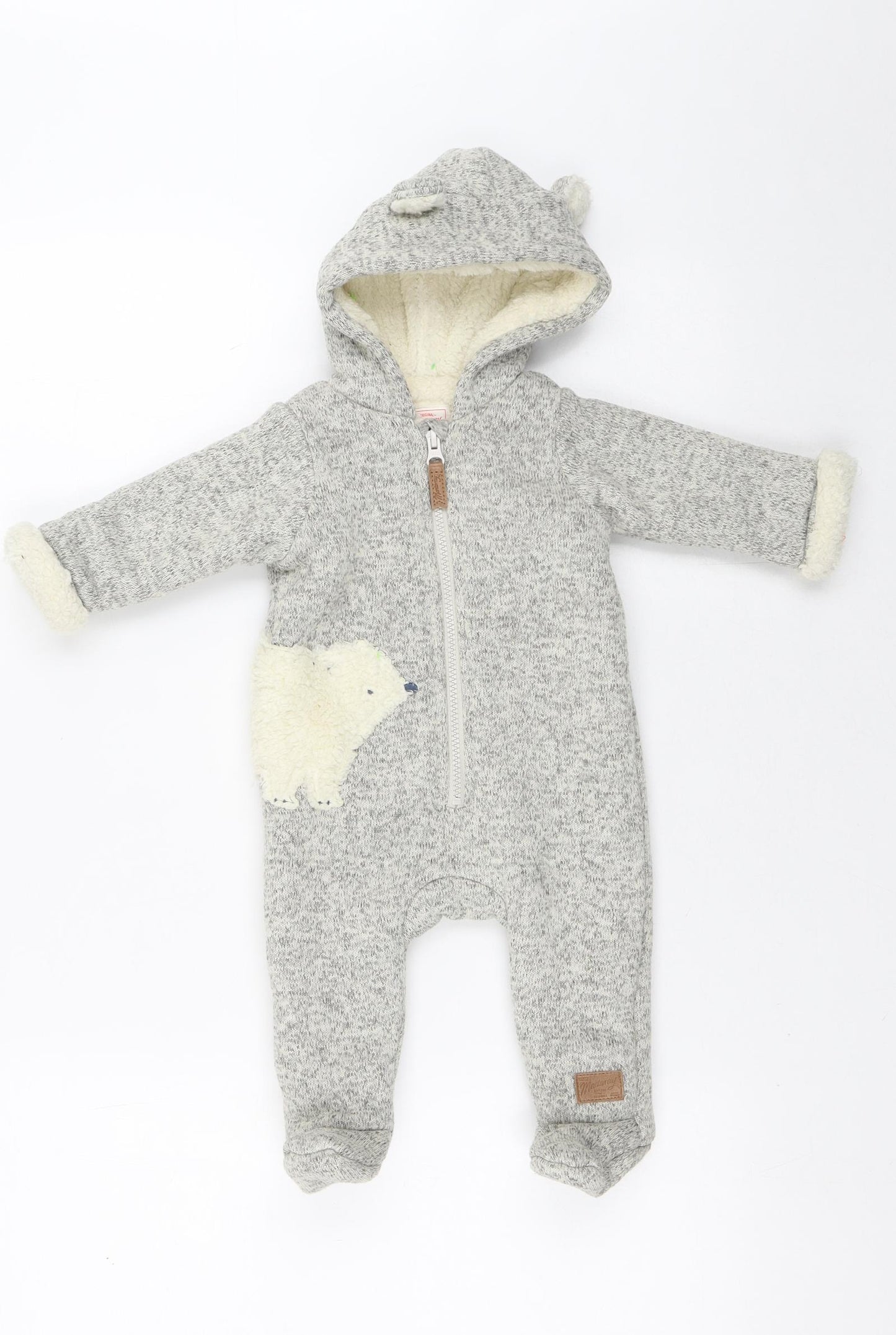 Debenhams Baby Grey Geometric Polyester Romper Outfit/Set Size 3-6 Months   - Polar Bear Woolly