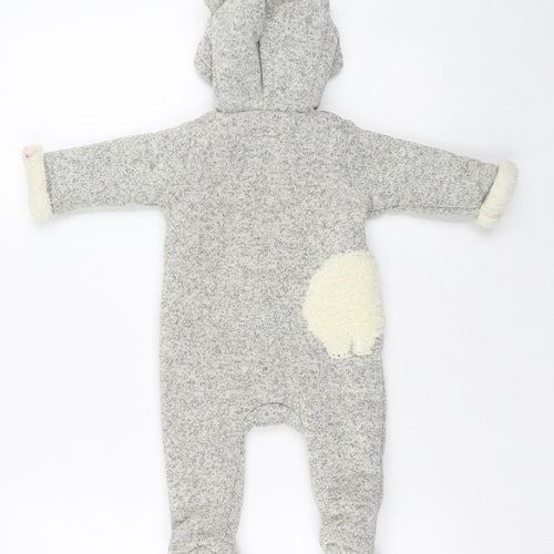 Debenhams Baby Grey Geometric Polyester Romper Outfit/Set Size 3-6 Months   - Polar Bear Woolly