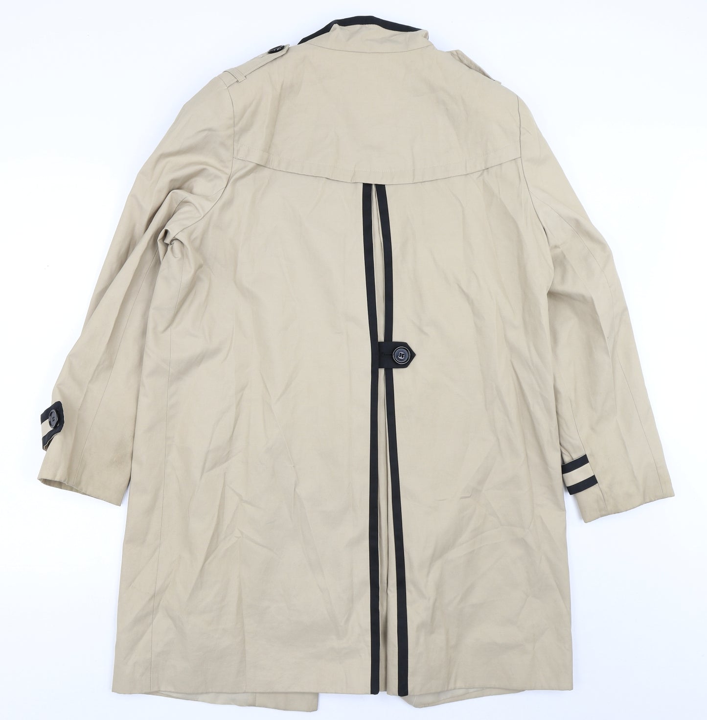 Debenhams Womens Brown Striped  Trench Coat Coat Size 16