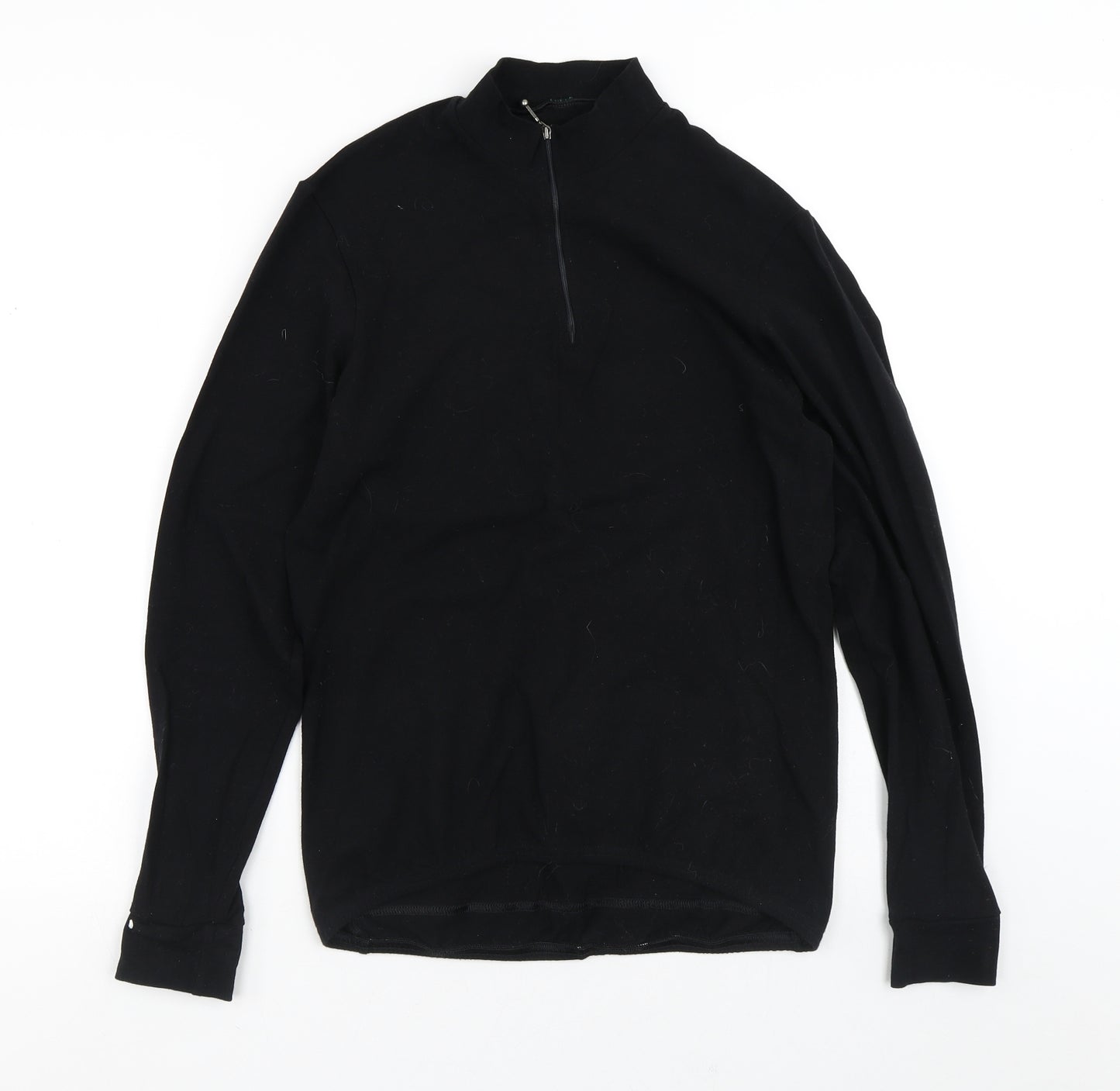 Dupont Womens Black  Cotton Pullover Sweatshirt Size S