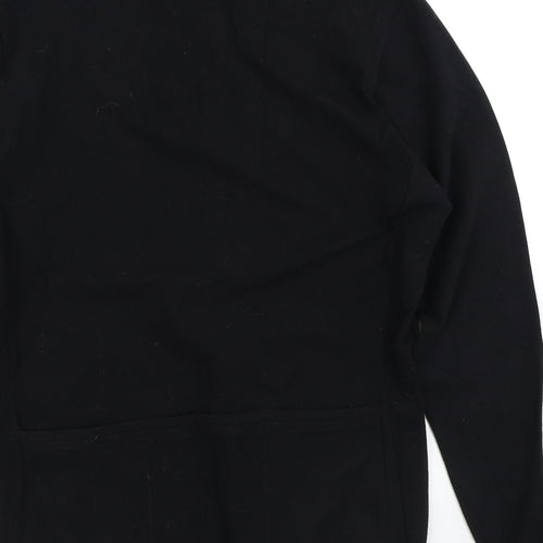 Dupont Womens Black  Cotton Pullover Sweatshirt Size S