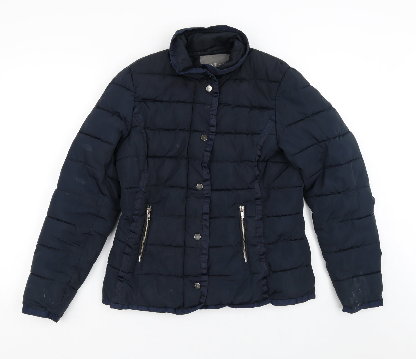 Carla F. Womens Black   Puffer Jacket Blazer Size 8