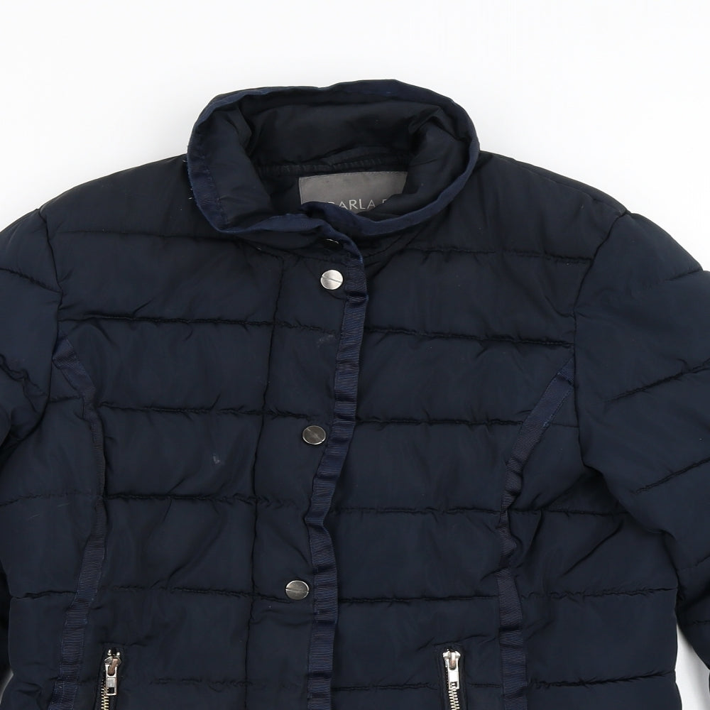 Carla F. Womens Black   Puffer Jacket Blazer Size 8