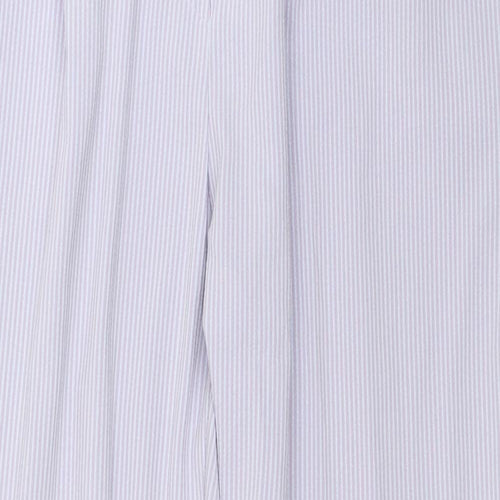 Marks and Spencer Womens Purple Striped Polyester Trousers  Size 12 L26 in Regular