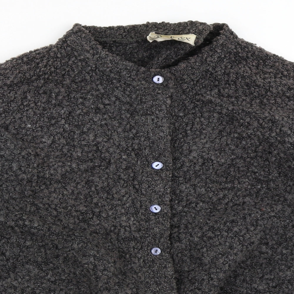 Berketex Womens Grey V-Neck  Acrylic Cardigan Jumper Size 18