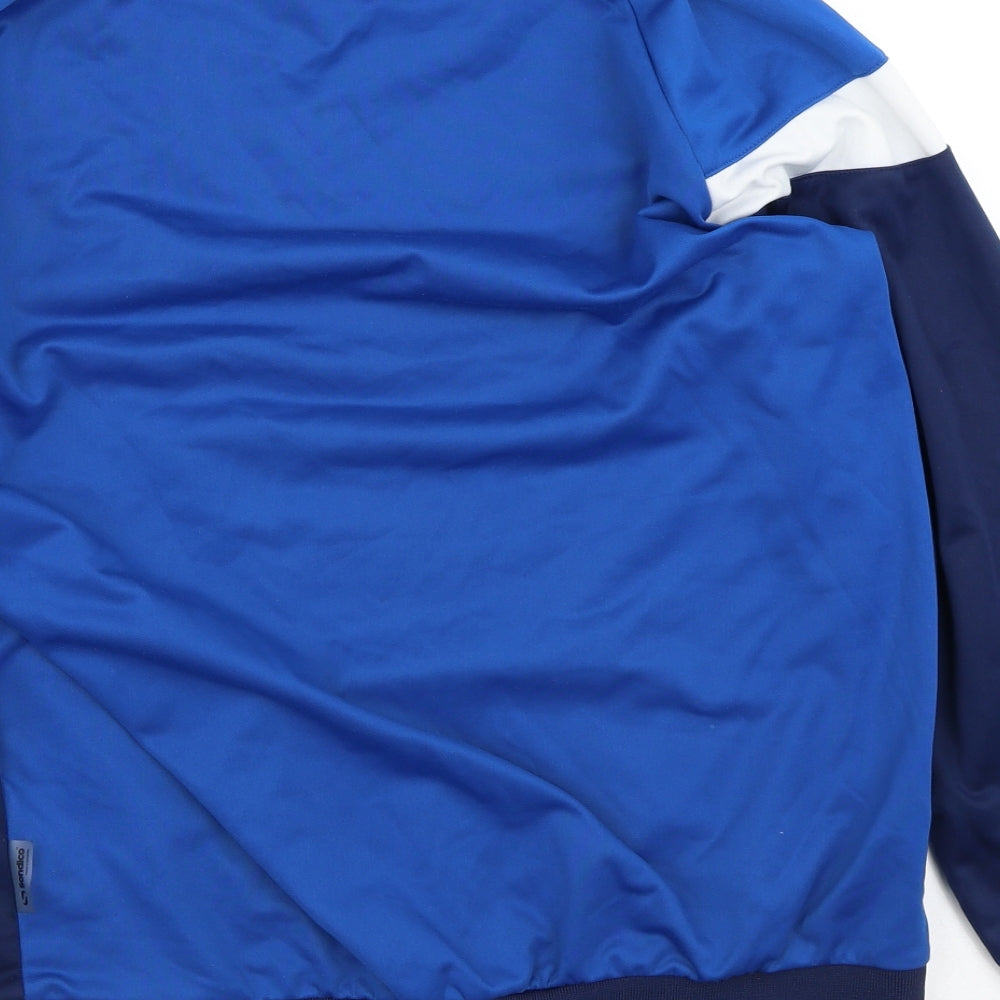 Sondico Mens Blue Striped Polyester Pullover Casual Size M Crew Neck