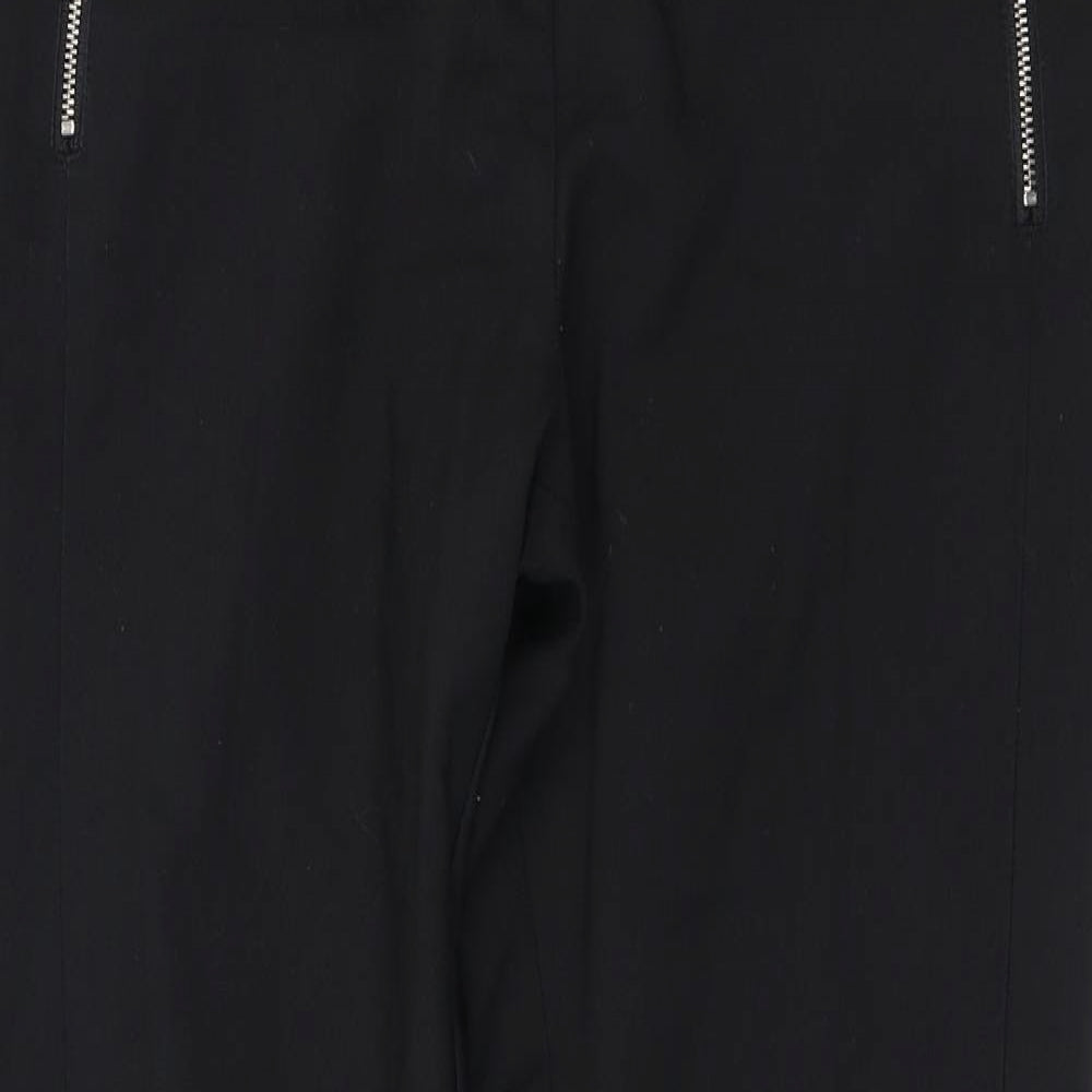 Papaya Womens Black  Polyester Trousers  Size 8 L27 in Regular