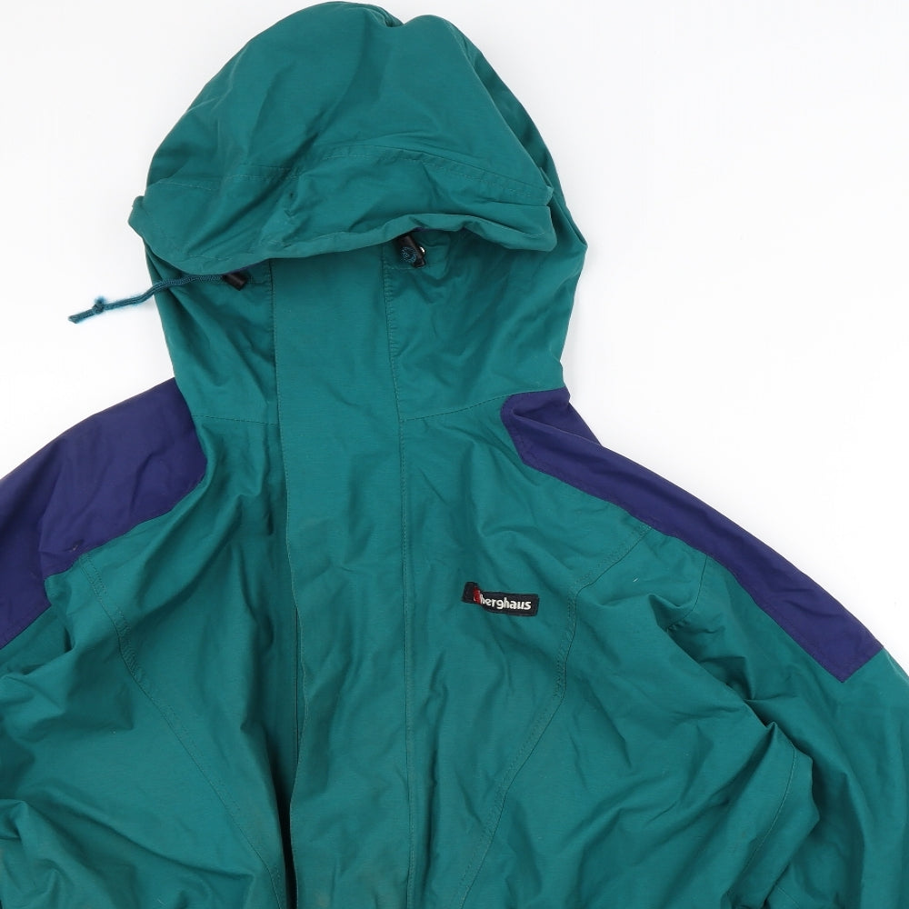 Berghaus Womens Green Striped  Rain Coat Coat Size M