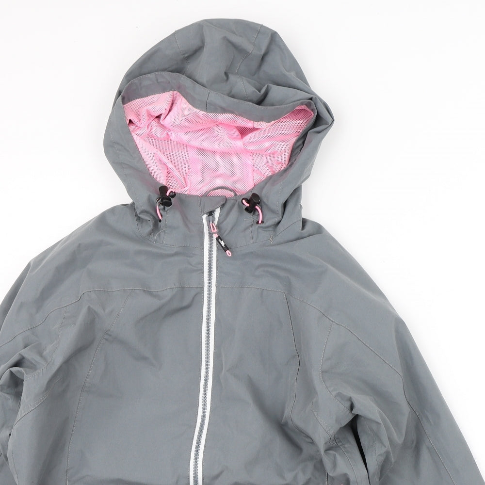 Trespass Womens Grey Striped  Rain Coat Coat Size 10