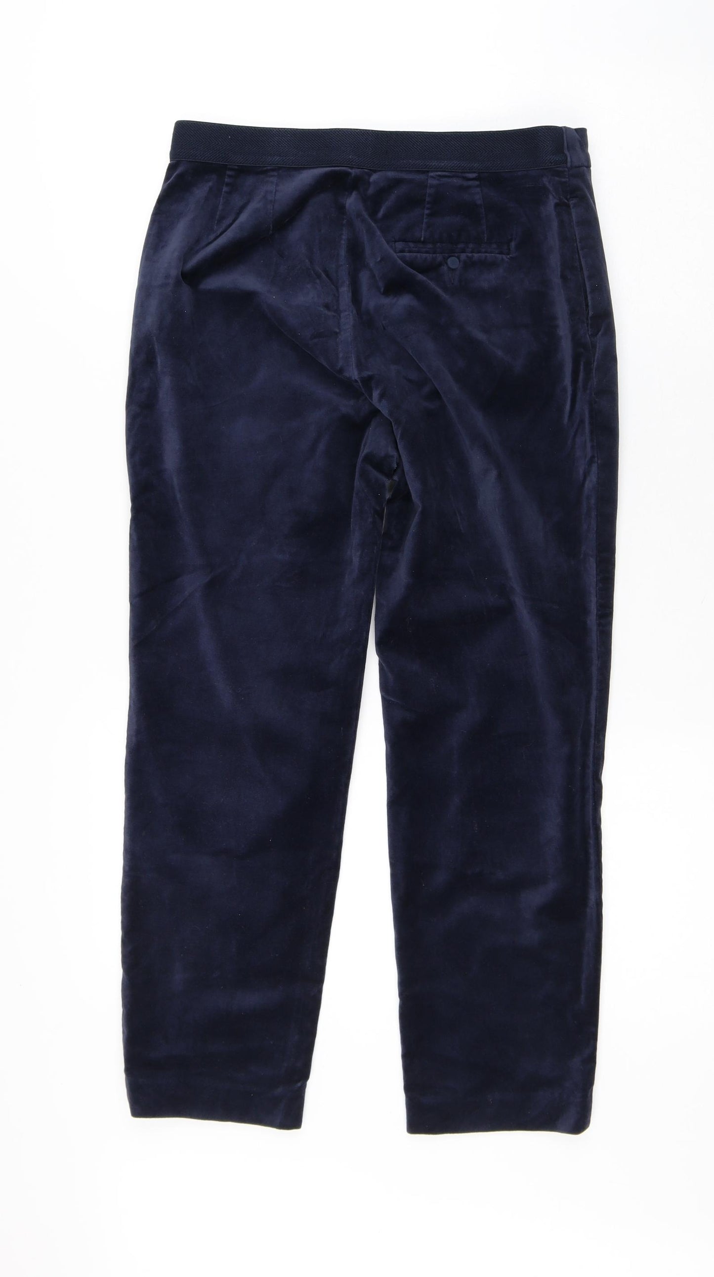 Marks and Spencer Womens Blue  Cotton Trousers  Size 10 L24 in Slim