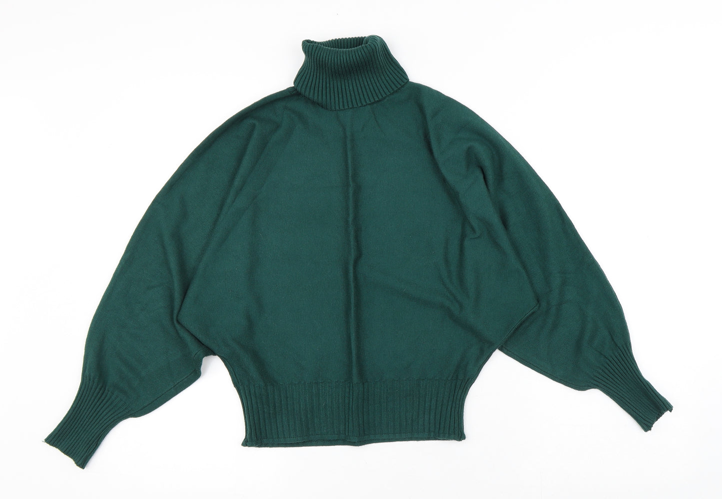 Blue Vanilla Womens Green Roll Neck  Viscose Pullover Jumper Size S