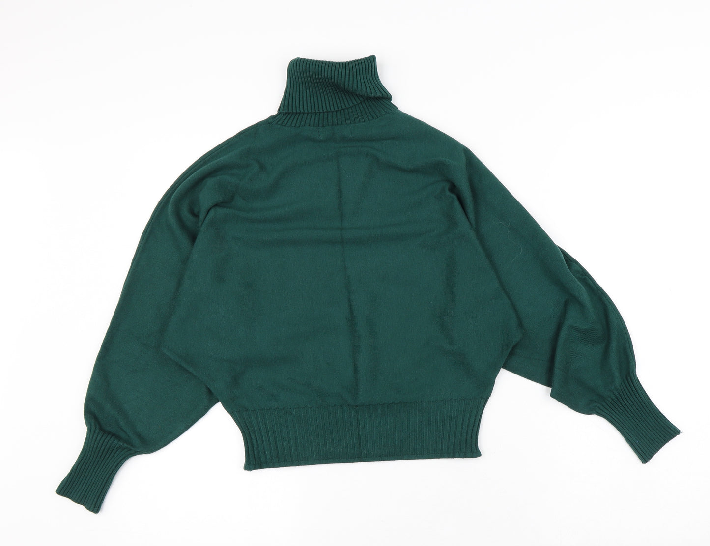 Blue Vanilla Womens Green Roll Neck  Viscose Pullover Jumper Size S