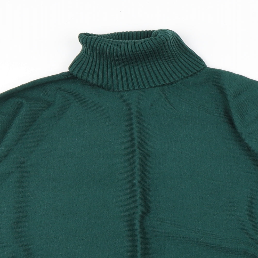 Blue Vanilla Womens Green Roll Neck  Viscose Pullover Jumper Size S