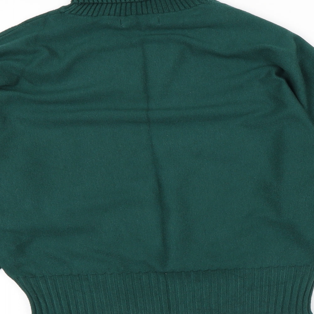 Blue Vanilla Womens Green Roll Neck  Viscose Pullover Jumper Size S