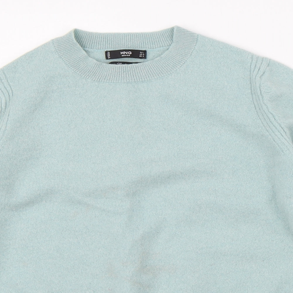 MNG Womens Green Crew Neck  Cashmere Pullover Jumper Size S