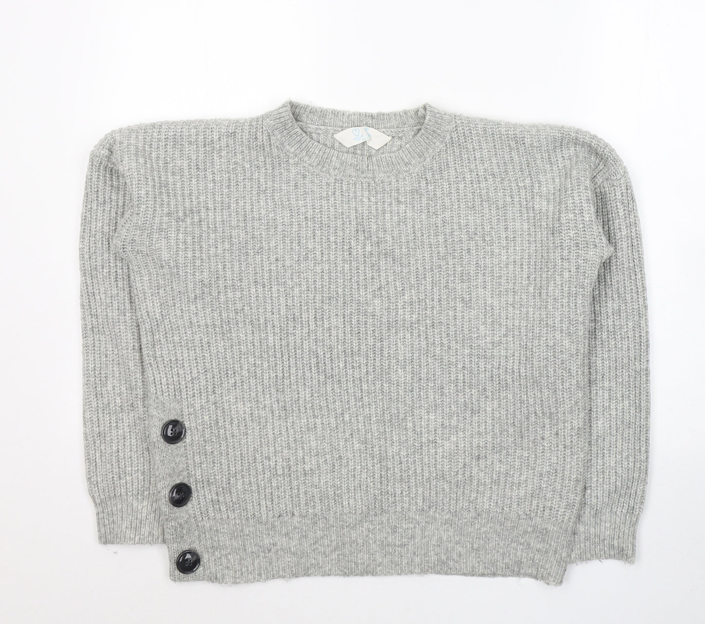 Primark Womens Grey Round Neck  Acrylic Pullover Jumper Size 10