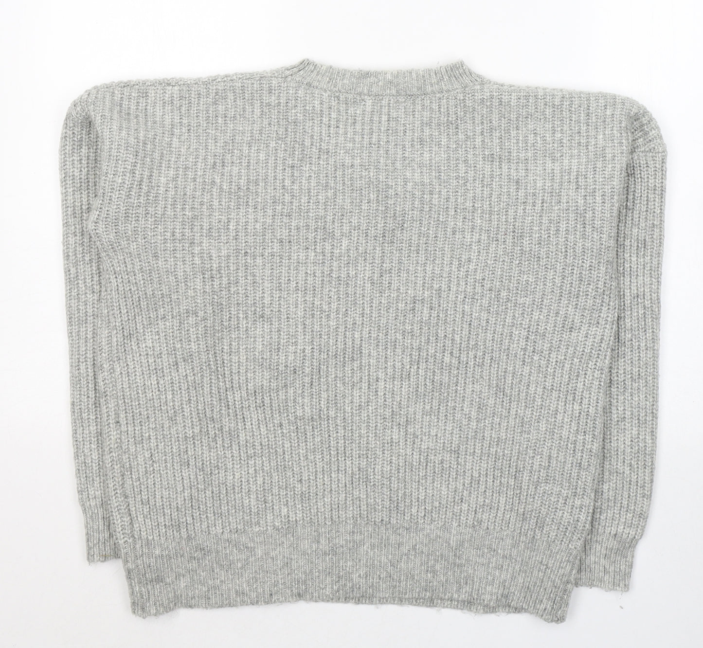 Primark Womens Grey Round Neck  Acrylic Pullover Jumper Size 10