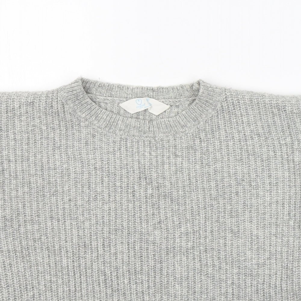Primark Womens Grey Round Neck  Acrylic Pullover Jumper Size 10