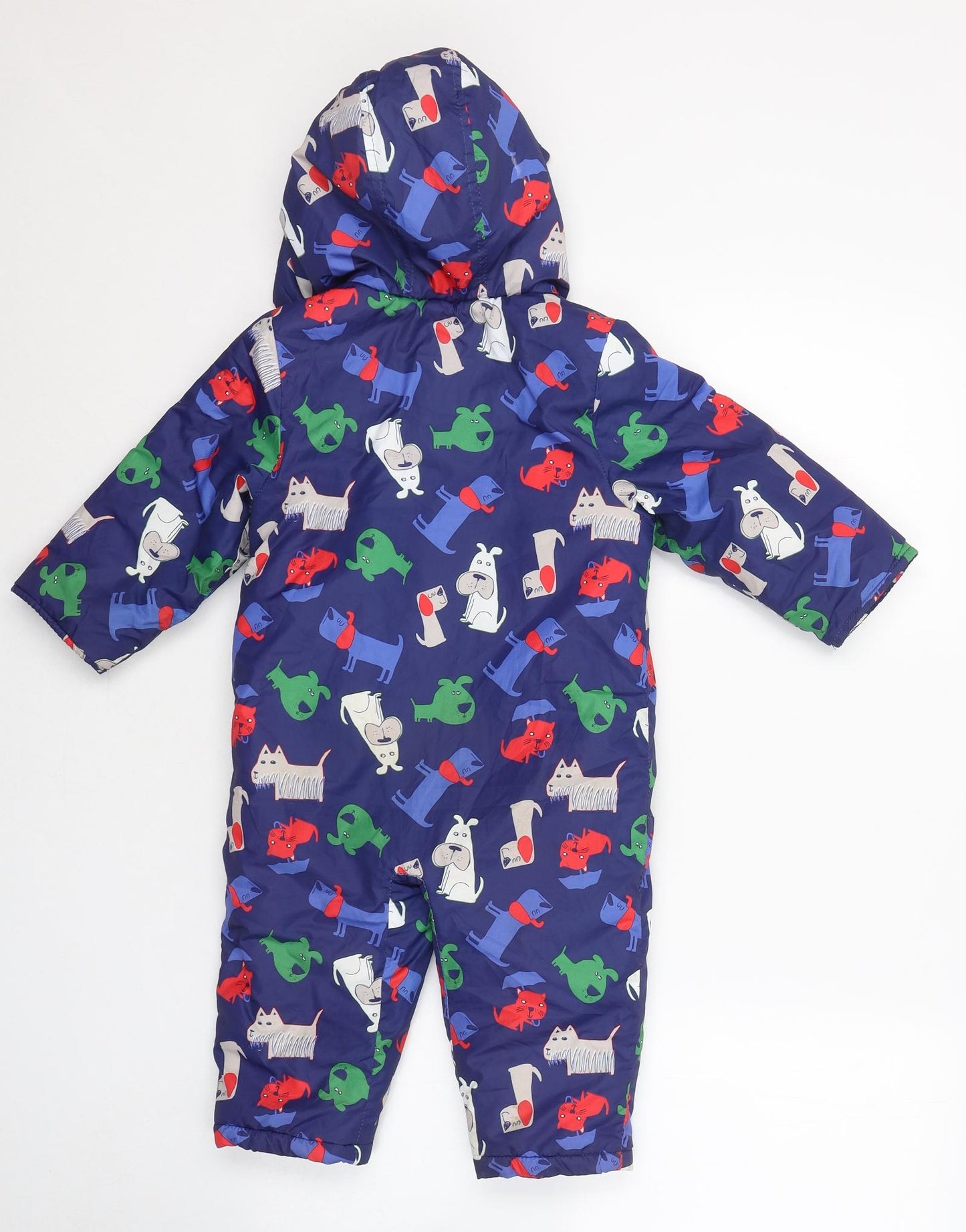 Blue Zoo Boys Blue   Ski Jacket Snowsuit Size 12-18 Months   Button - Dogs