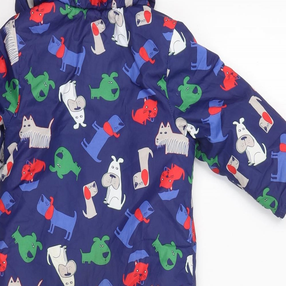 Blue Zoo Boys Blue   Ski Jacket Snowsuit Size 12-18 Months   Button - Dogs