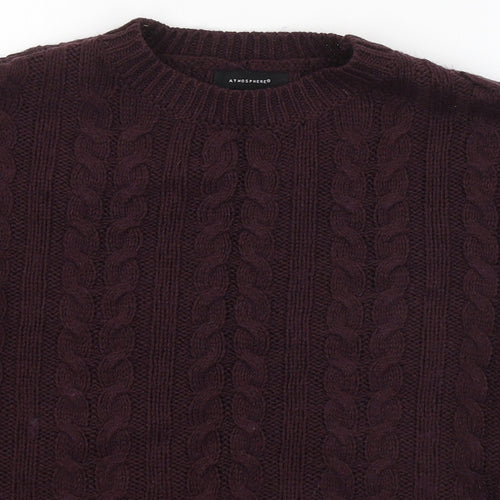 Atmosphere Womens Red Round Neck  Acrylic Pullover Jumper Size 6