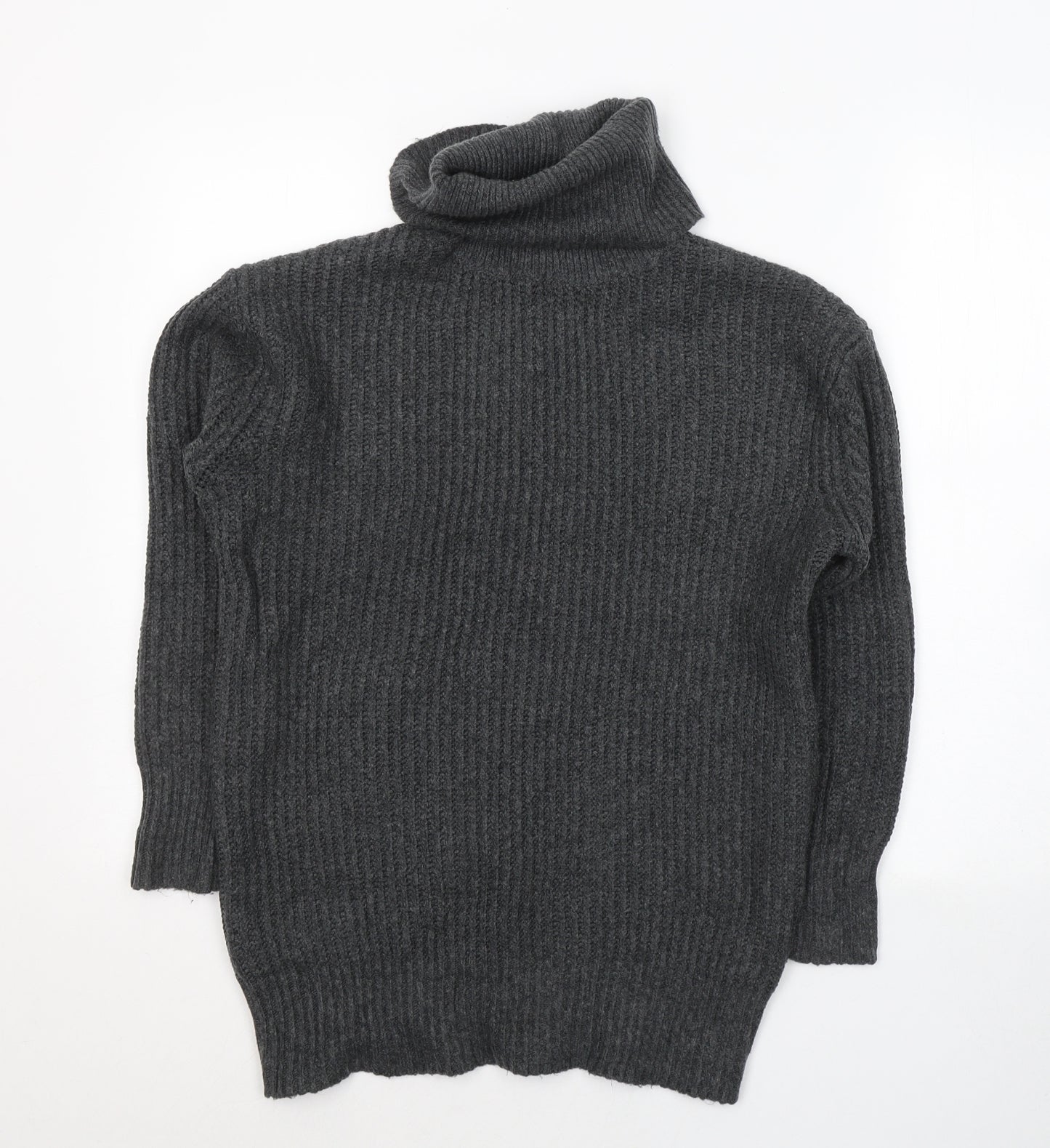 Primark Womens Grey Round Neck  Acrylic Pullover Jumper Size S