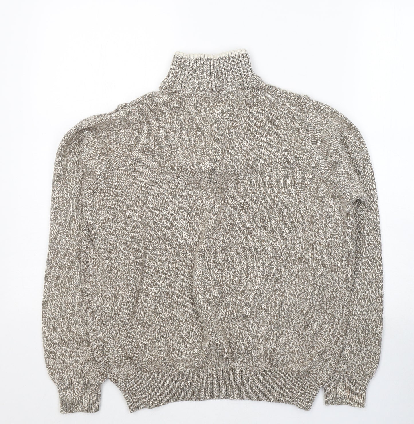 Dunnes Stores Mens Beige Round Neck  Cotton Pullover Jumper Size S