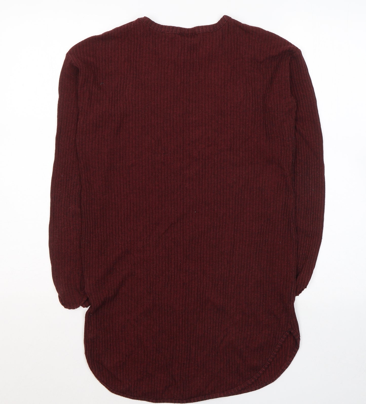 Topshop Womens Red  Cotton Jersey T-Shirt Size 12 Round Neck