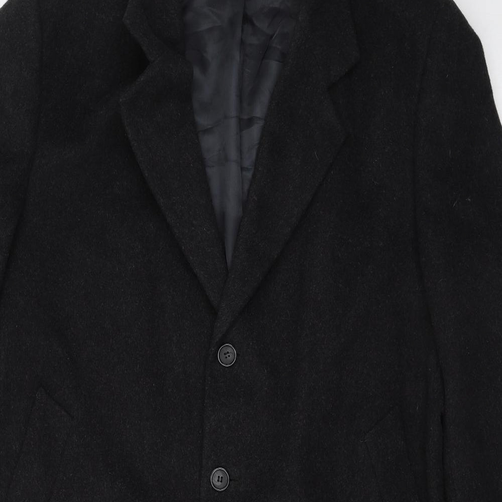 John Clarendon Mens Black   Pea Coat Coat Size 44  Button
