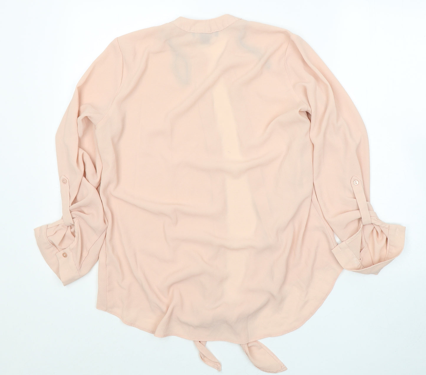 Atmosphere Womens Beige  Polyester Basic Button-Up Size 14 Round Neck