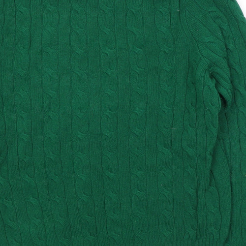 Polo Ralph Lauren Mens Green Round Neck  Wool Pullover Jumper Size XL