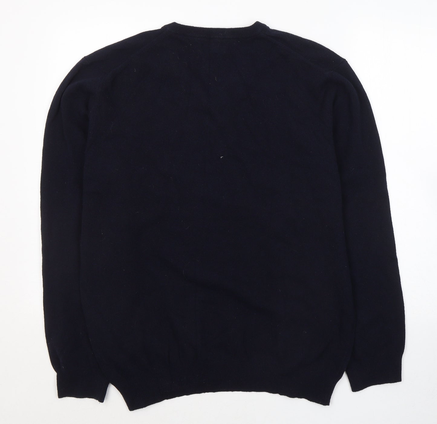 GANT Mens Blue V-Neck  Wool Pullover Jumper Size XL