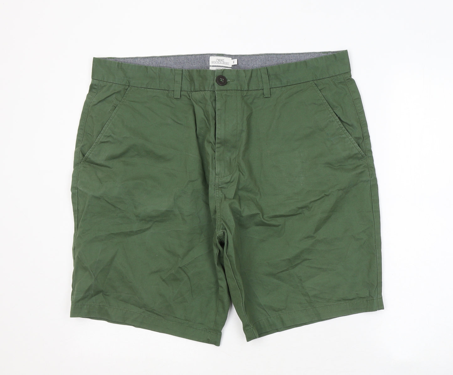 NEXT Mens Green  Cotton Bermuda Shorts Size 40 L9 in Regular Button