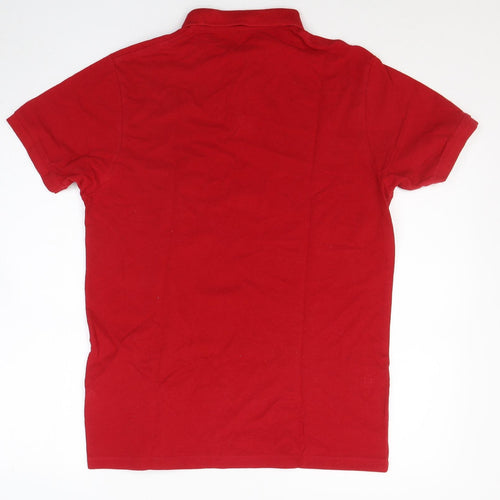 Primark Mens Red  Cotton  Polo Size L Collared Pullover