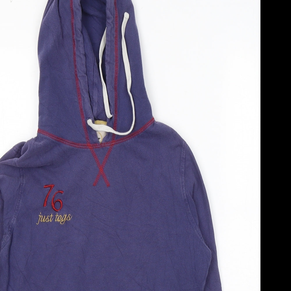 Just Togs Womens Purple  Cotton Pullover Hoodie Size 10  Pullover