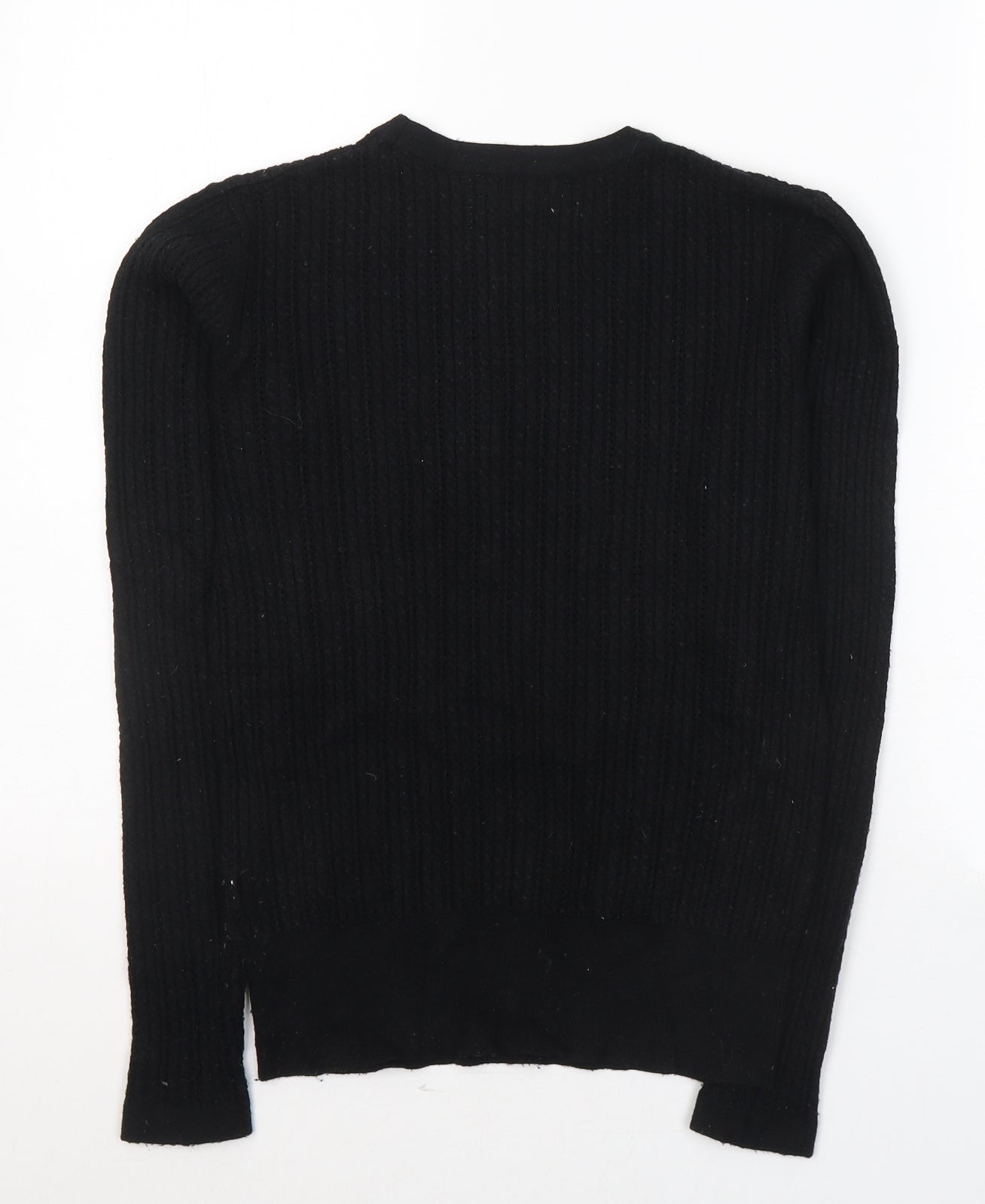 Papaya Womens Black Round Neck  Viscose Pullover Jumper Size 12