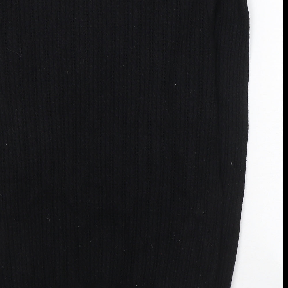 Papaya Womens Black Round Neck  Viscose Pullover Jumper Size 12