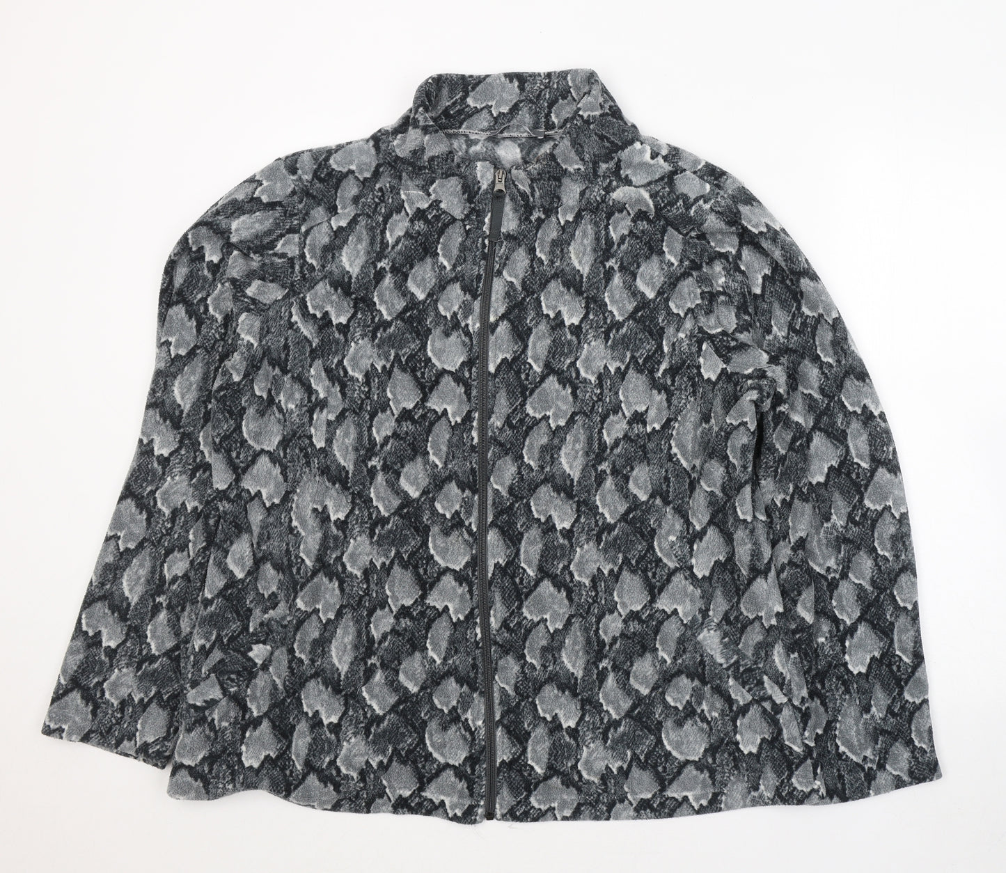 Nutmeg Womens Grey Animal Print Polyester Full Zip Sweatshirt Size 20  Pullover