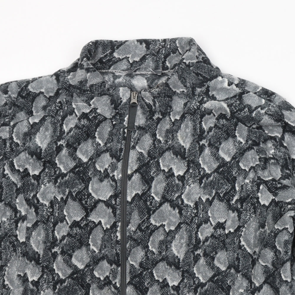 Nutmeg Womens Grey Animal Print Polyester Full Zip Sweatshirt Size 20  Pullover