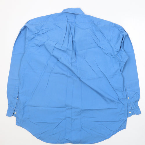 Polo Ralph Lauren Mens Blue  Cotton  Button-Up Size L Collared Button